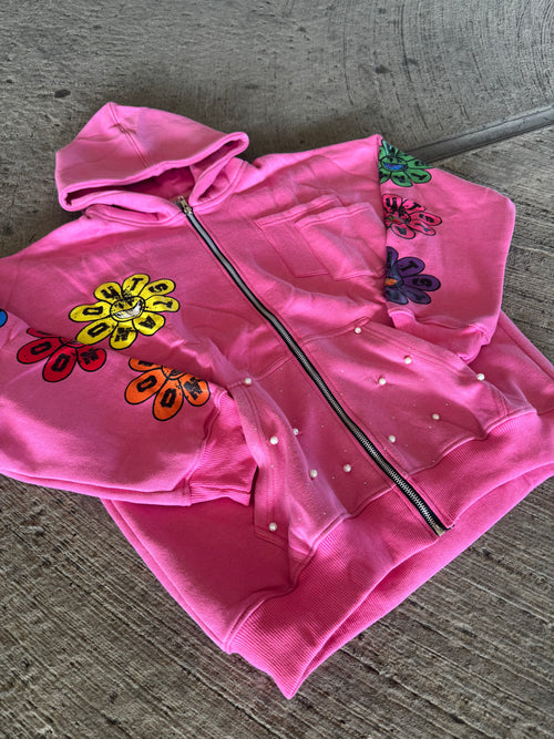 Pink blossom zipup