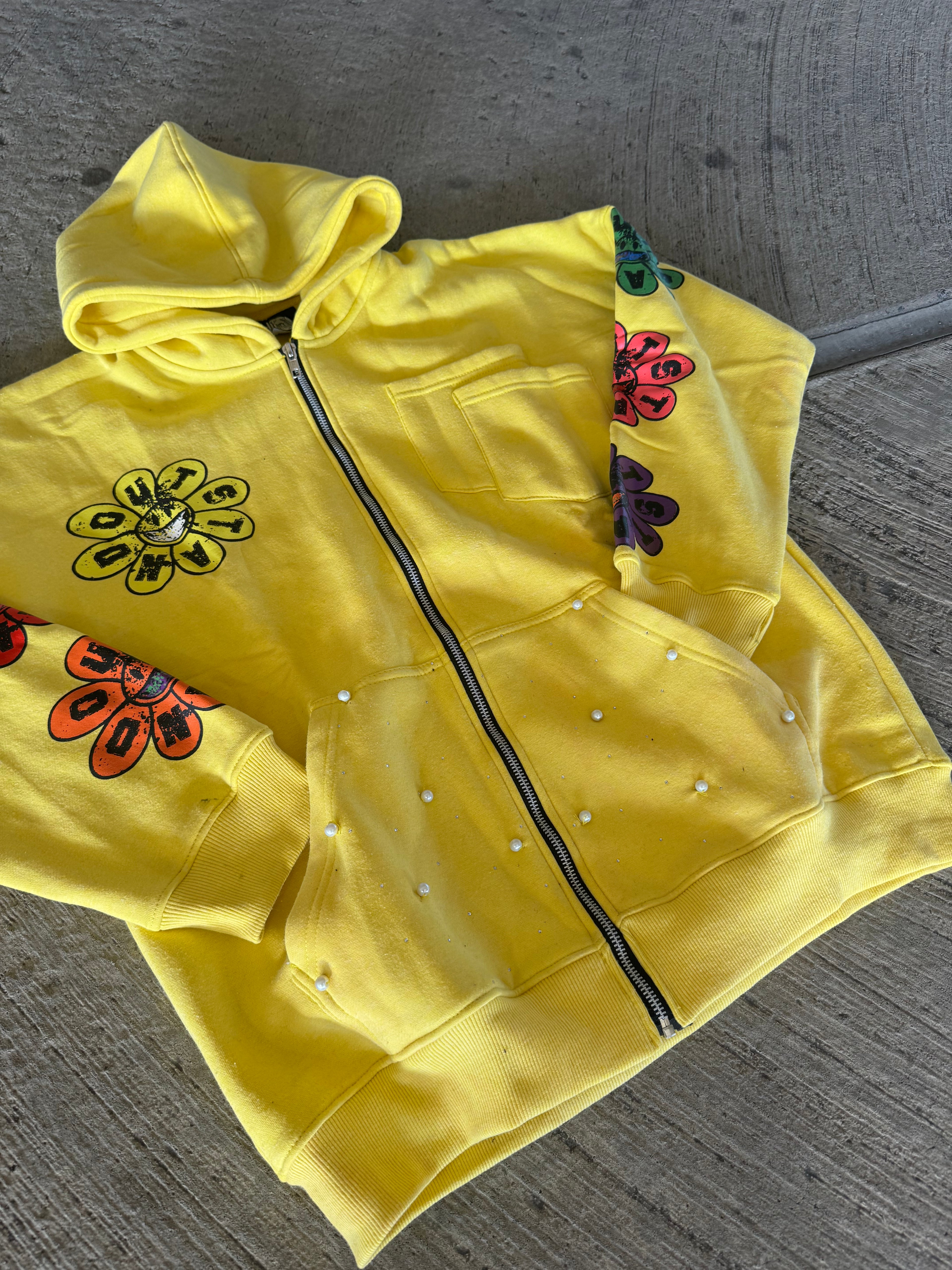 Yellow blossom zipup