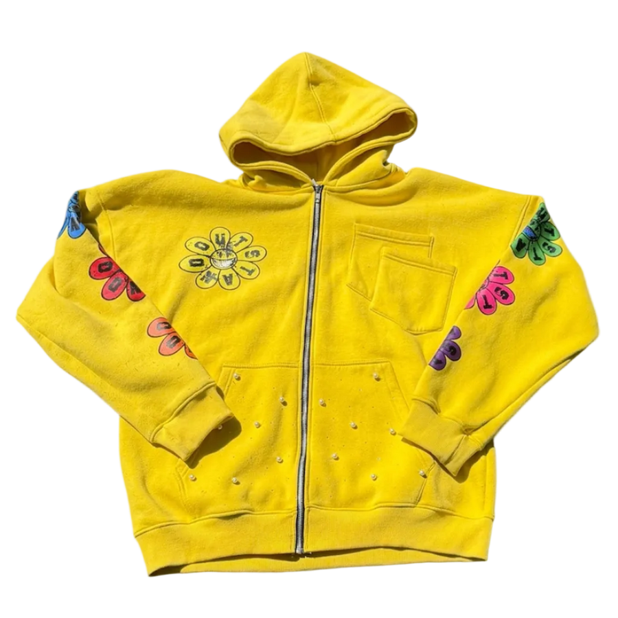 Yellow blossom zipup