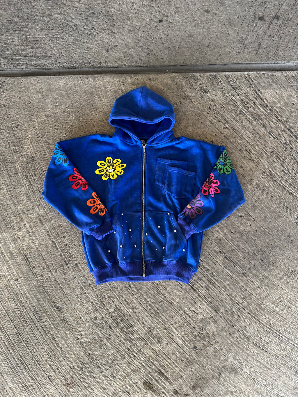 Blue blossom zipup