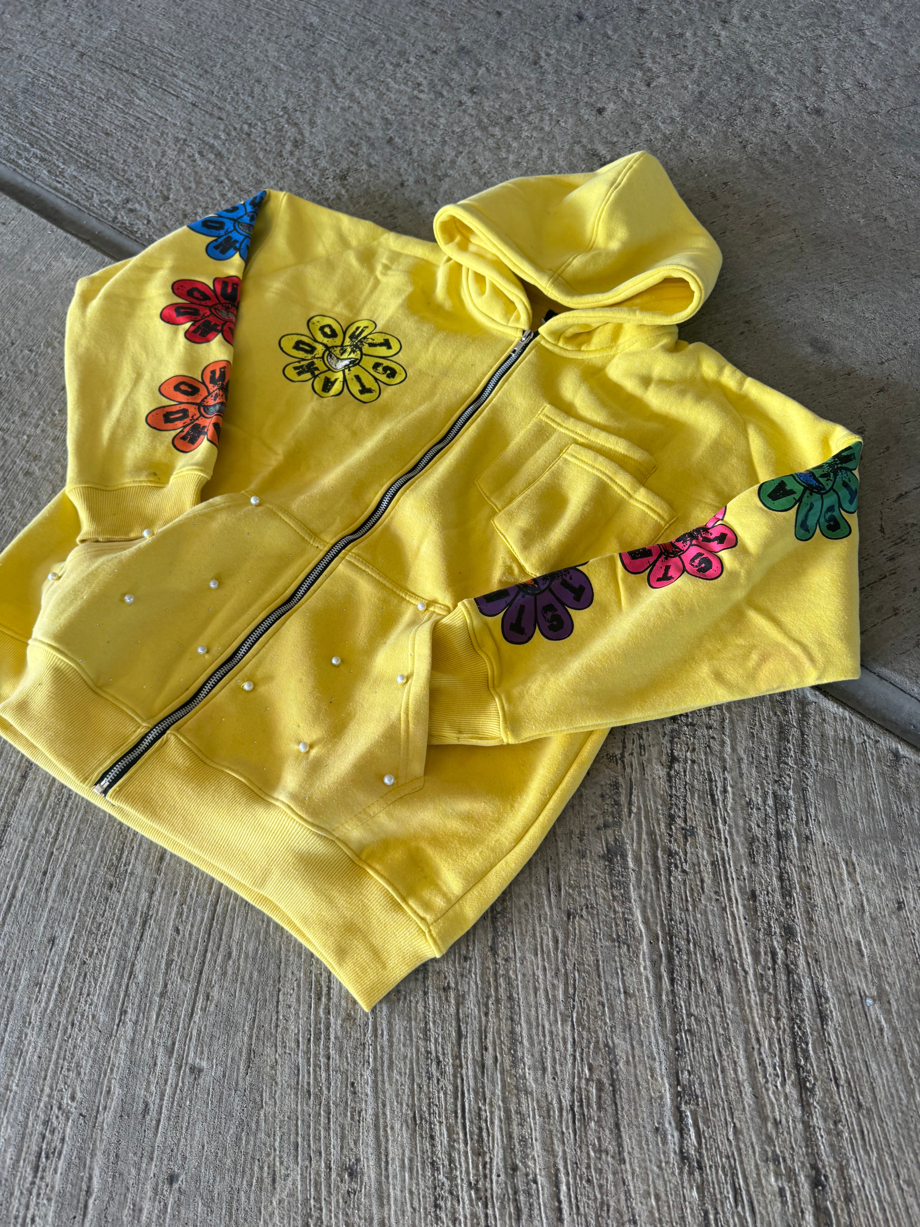 Yellow blossom zipup