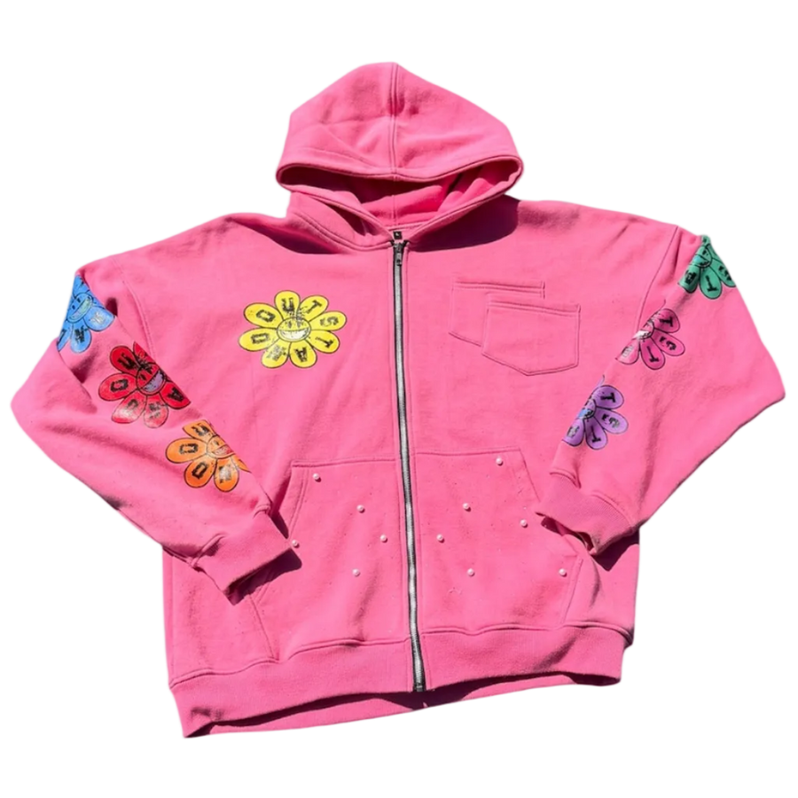 Pink blossom zipup