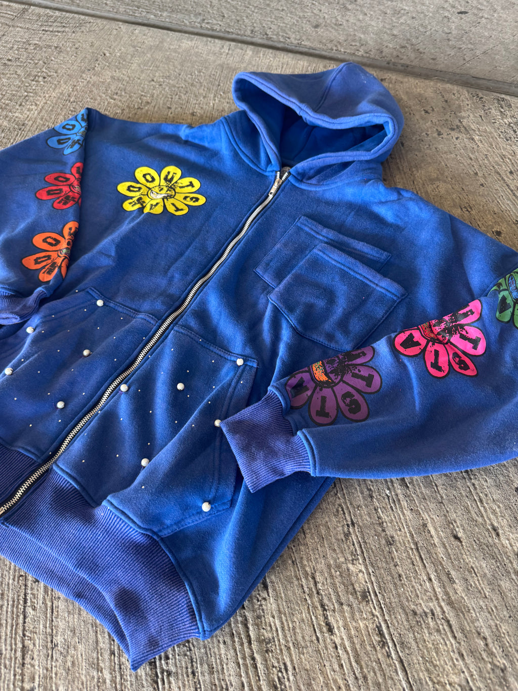 Blue blossom zipup