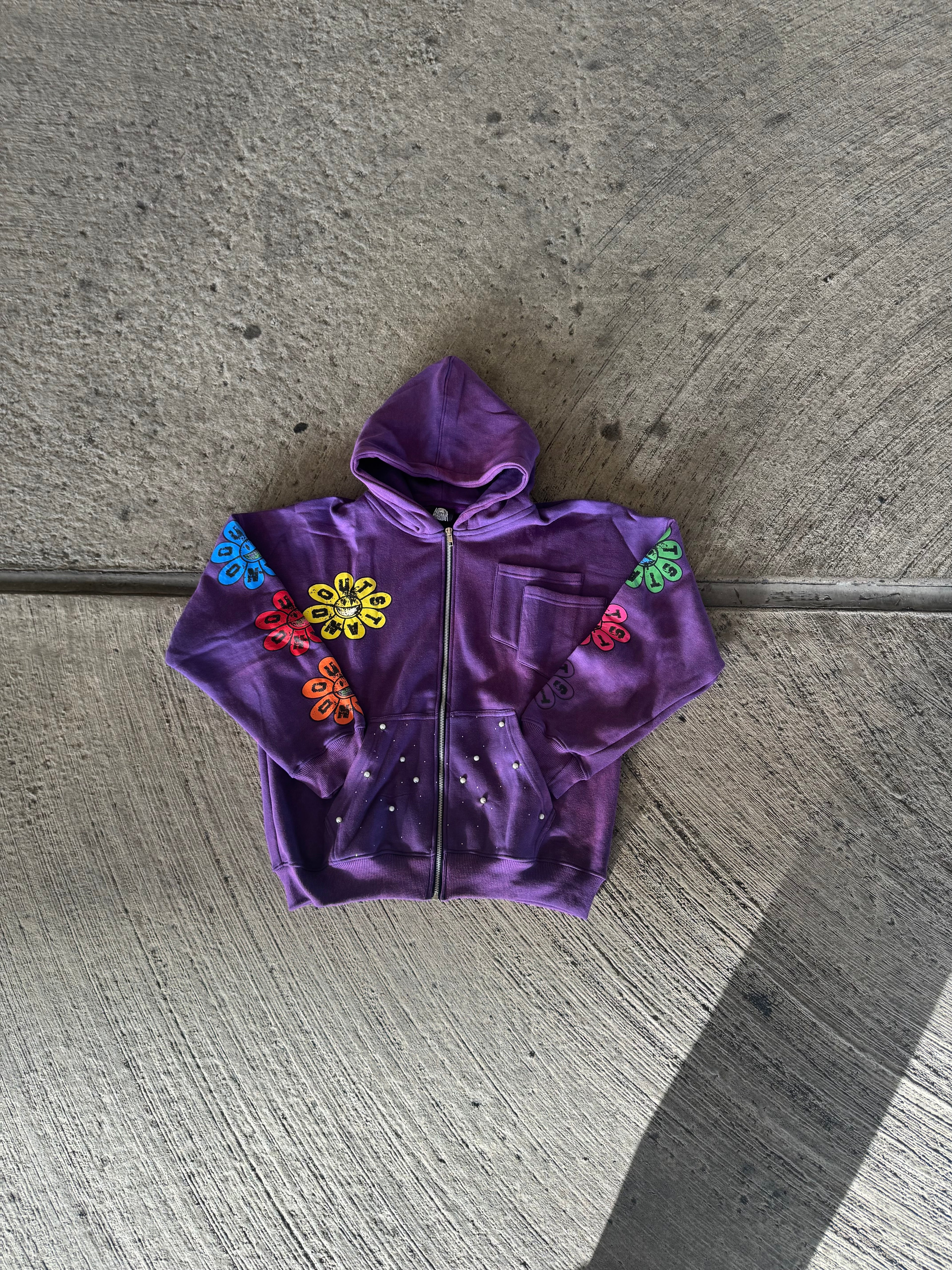 Purple blossom zipup